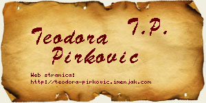 Teodora Pirković vizit kartica